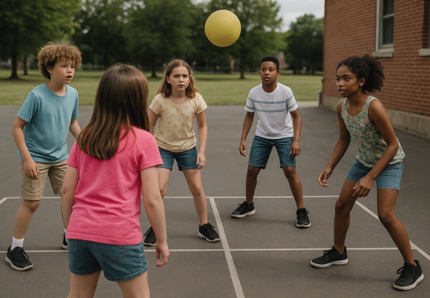 kinderen doen een balspel activiteit: Kingen
